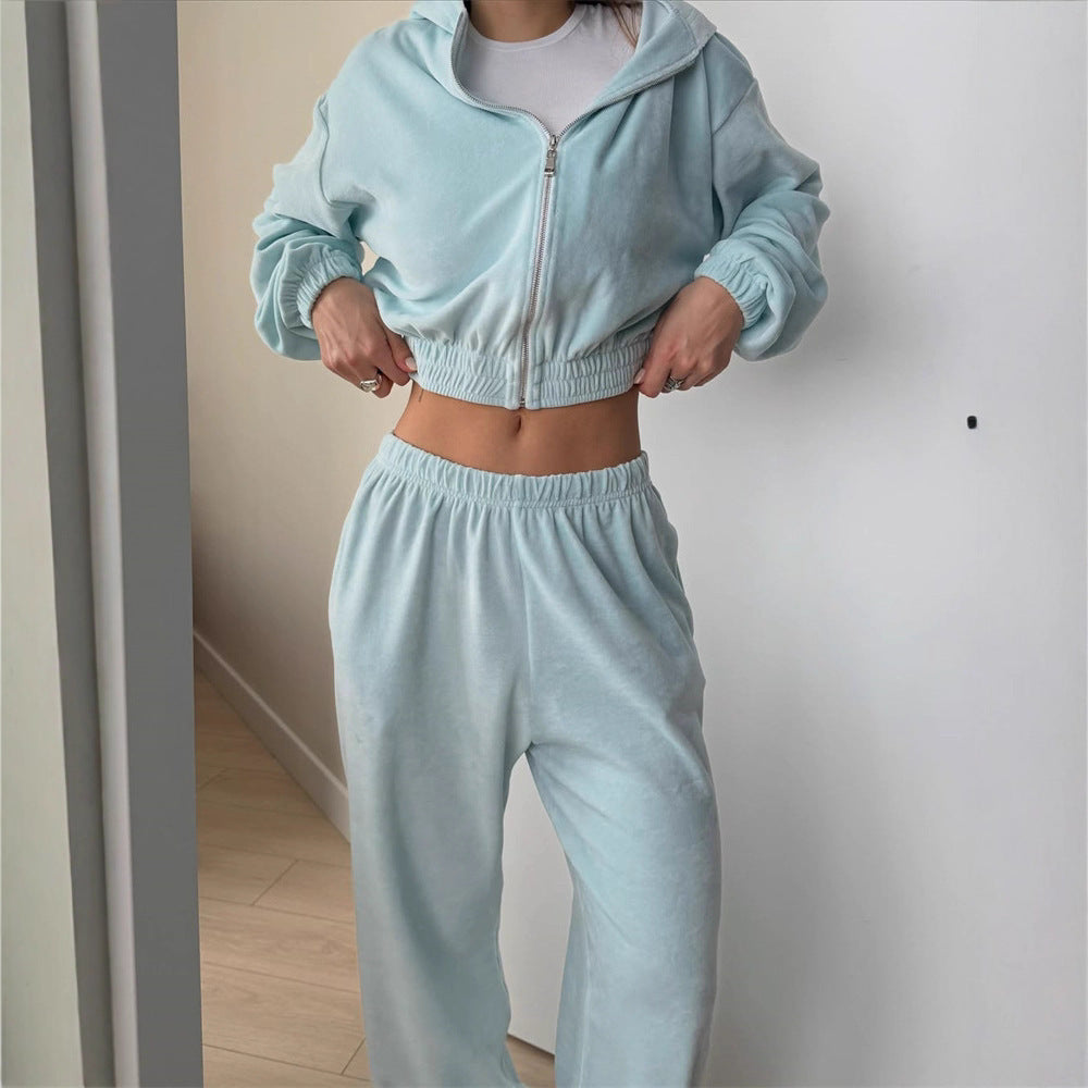 Kvinders afslappede jumpsuit sæt med kort krave og elastisk talje Skovae
