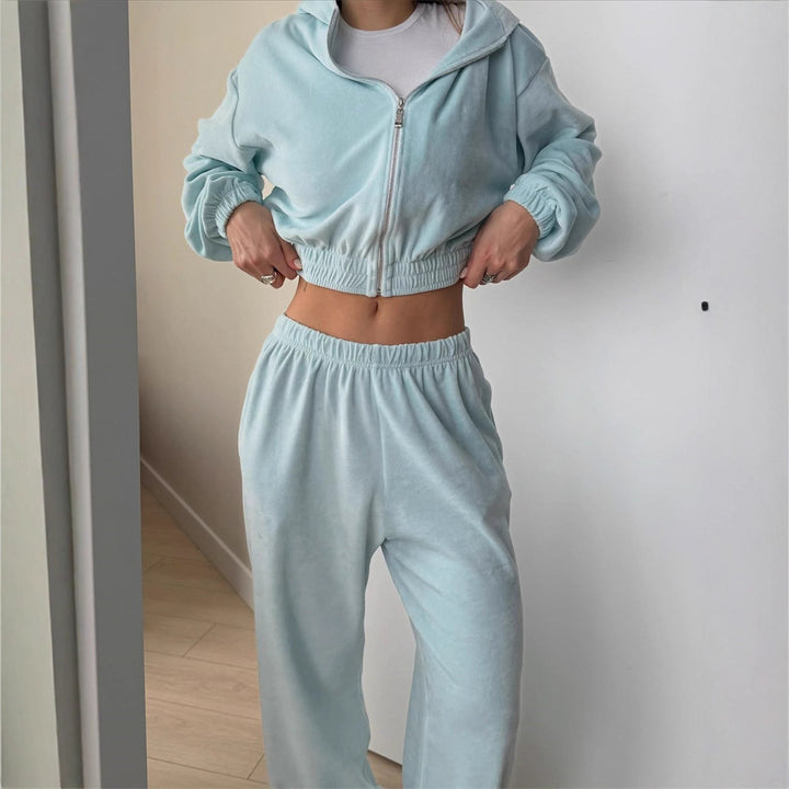 Kvinders afslappede jumpsuit sæt med kort krave og elastisk talje Skovae