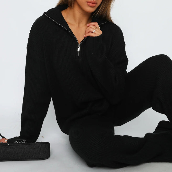 Kvindernes sporty sweater med ståkrave og lynlås Skovae