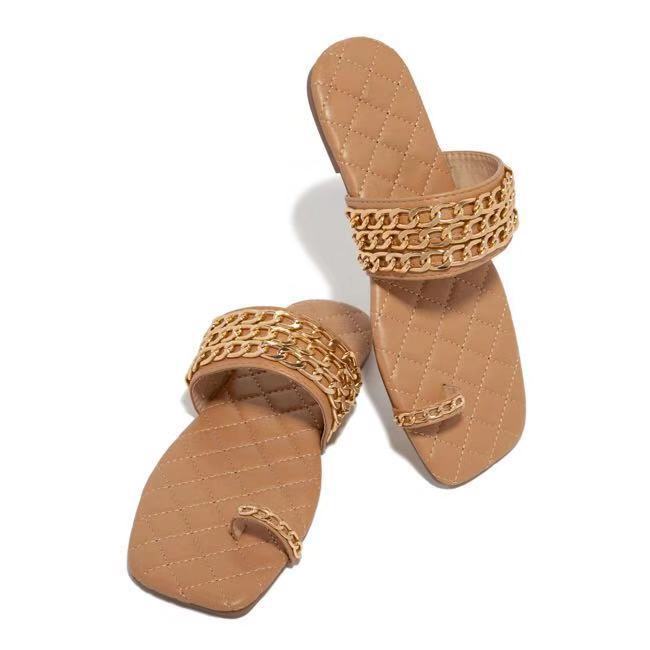 Dame elegante Sling-sandaler med luksuriøse kæde detaljer og blød indersål Stilla
