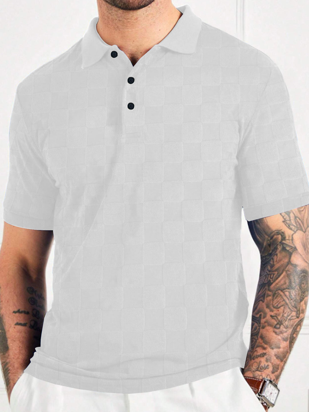 Herrer polo skjorte med struktureret design og fashionable knapper Stilla