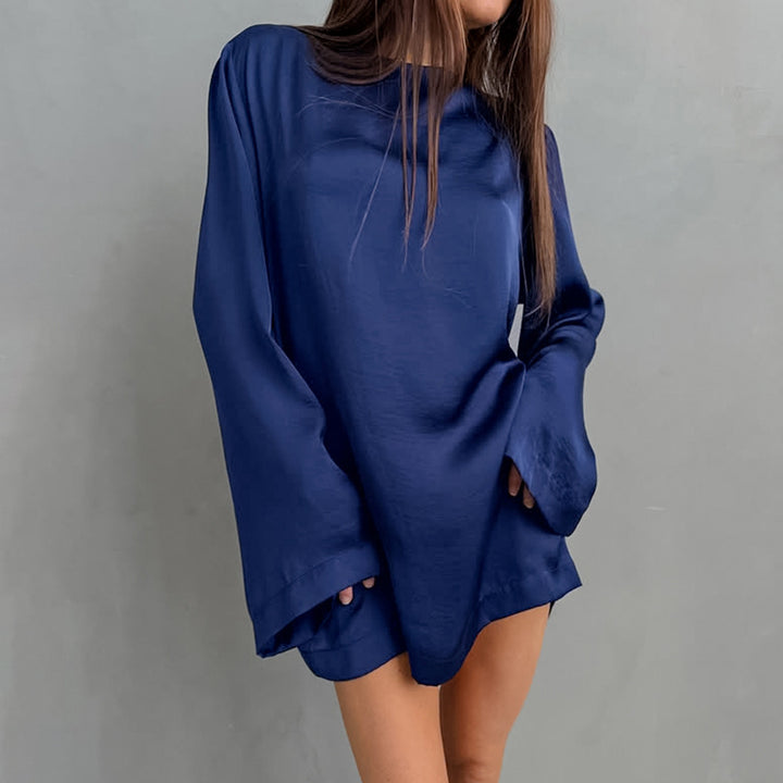 Dame mode oversized skjorte med lange ærmer og lige skæring Stilla