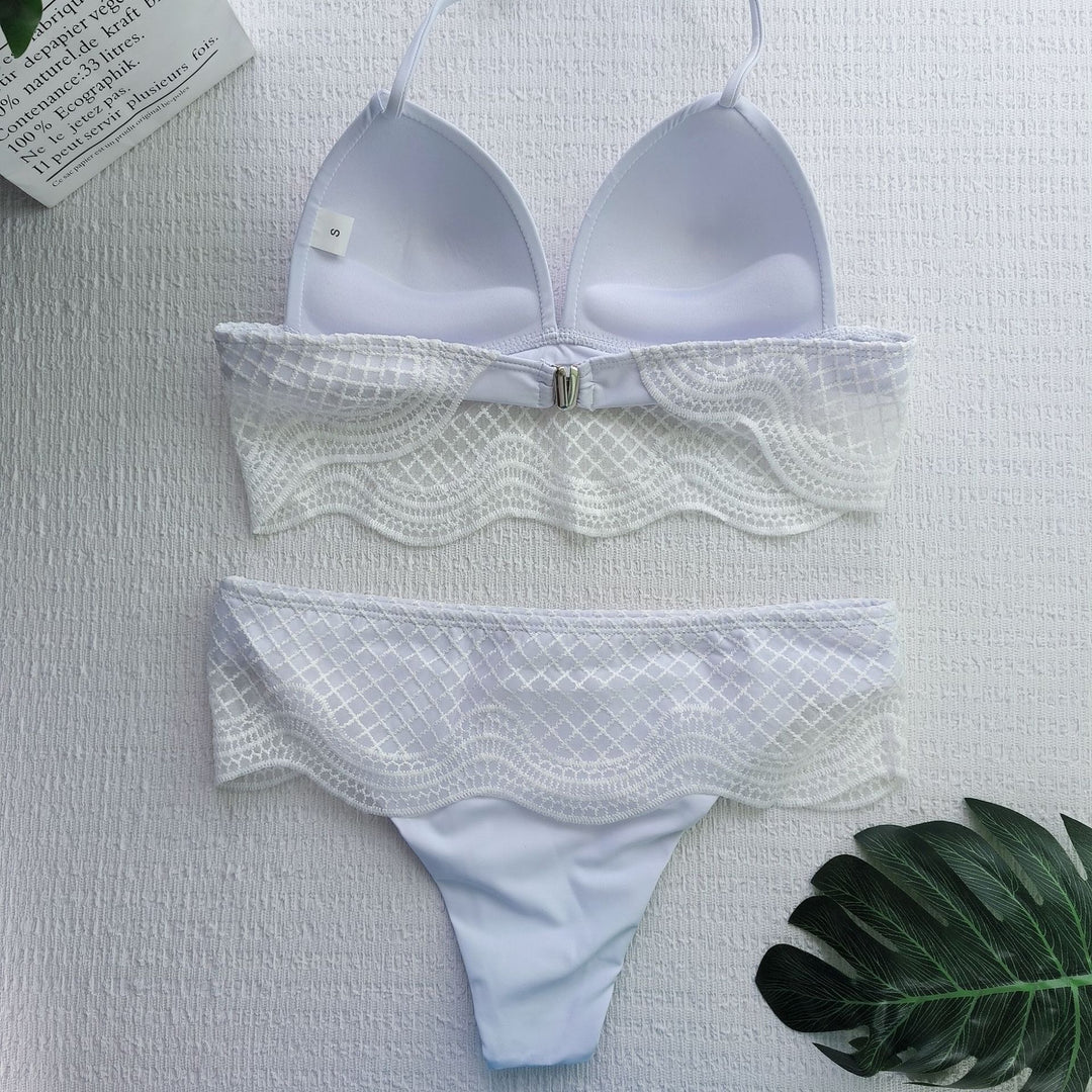 Dame Triangel-Bikini med hæklede detaljer Skovae