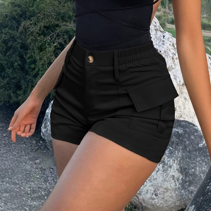 Dame Cargo-shorts med elastisk talje og praktiske sidelommer Skovae