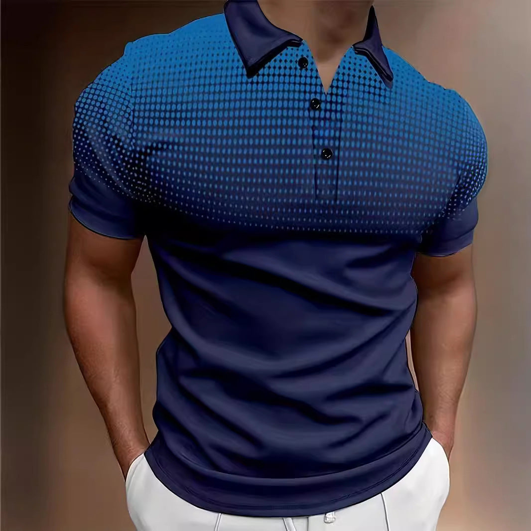 Herrer Poloshirt med moderne prikmønster og åndbar teknologi Stilla