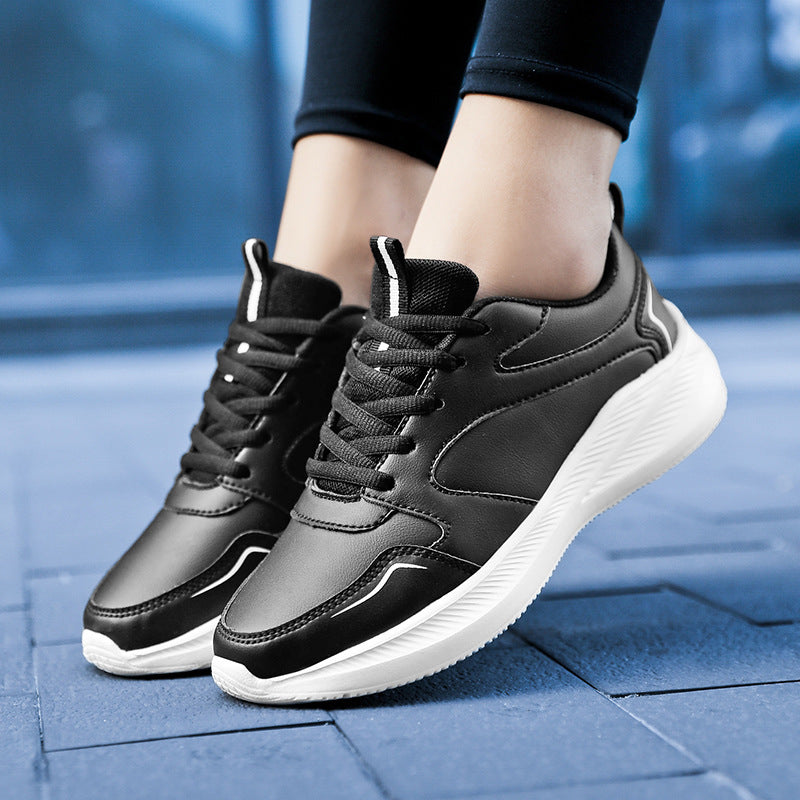 Unisex nan minimalistisk kunstlæder-sneakers med ergonomisk EVA-mellemsål og trækstrop Skovae