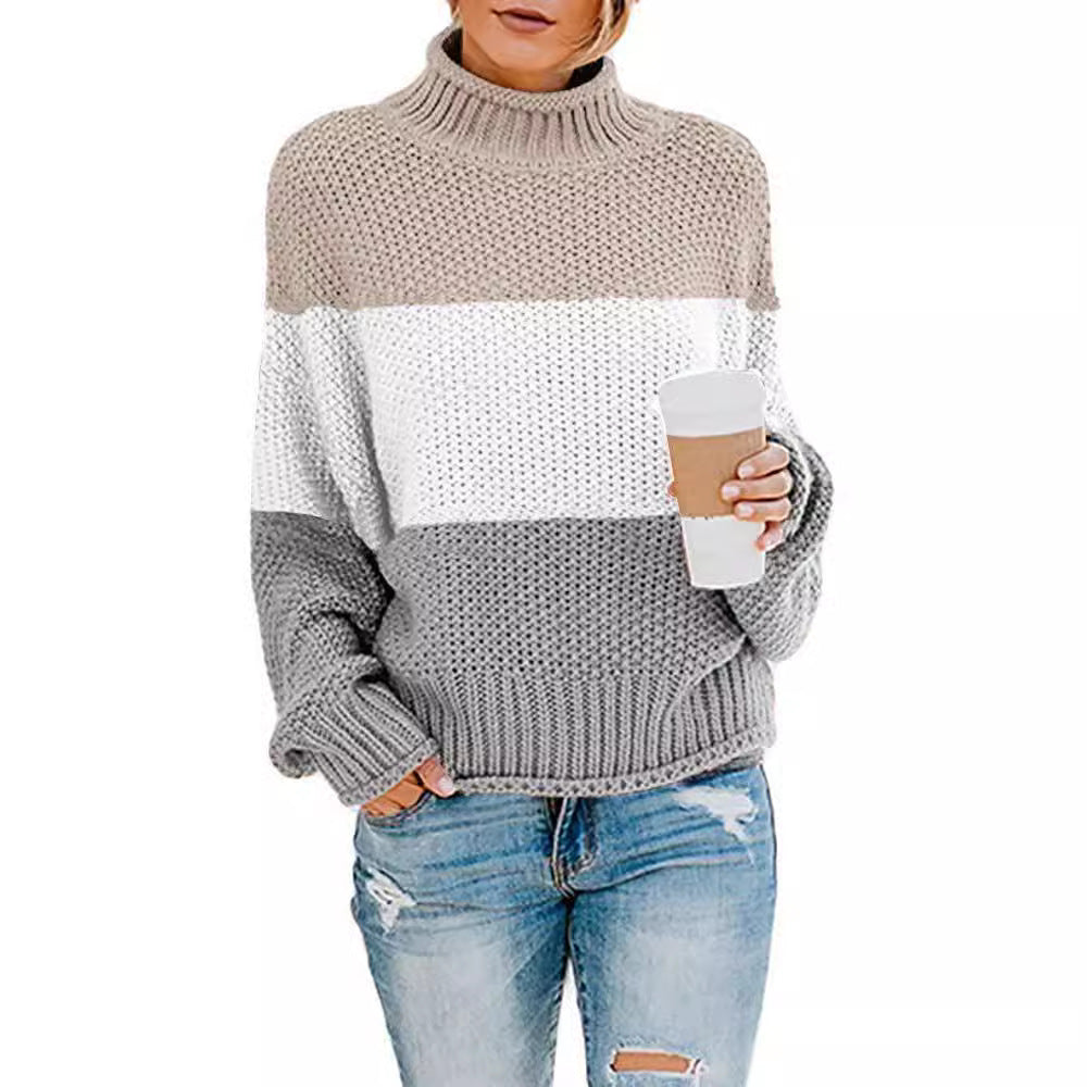 Dame hyggelig rullekrave sweater lavet af struktureret uld Stilla