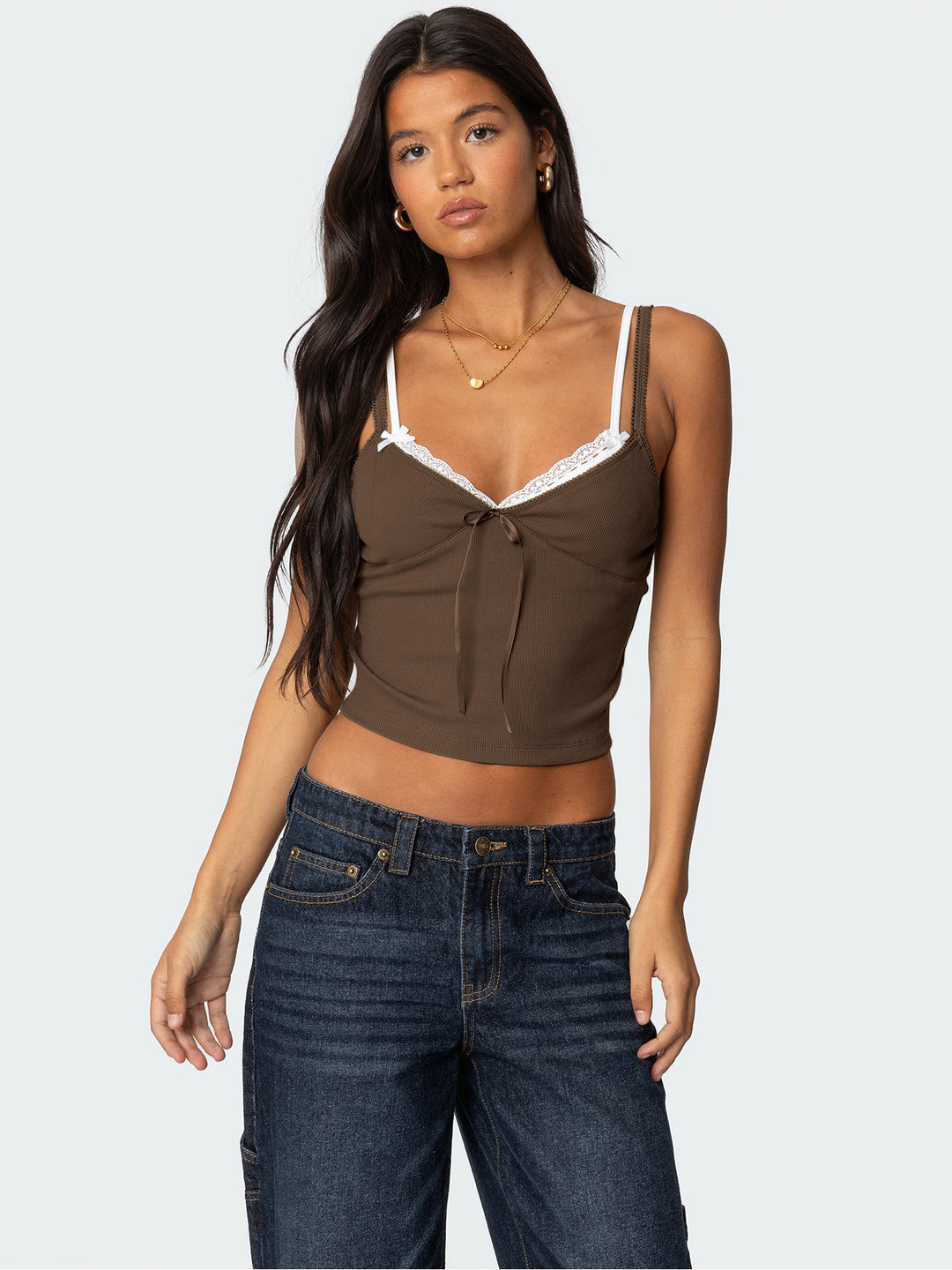 Damer Raffineret Bustier top med sart Blonder Stilla