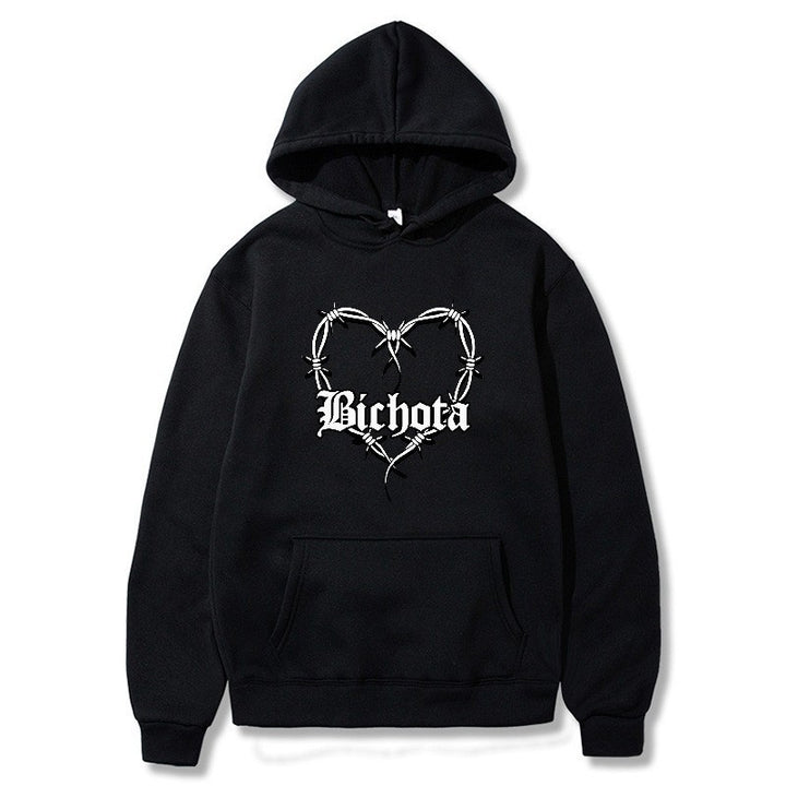 Kvinders hoodie med unikt hjerte design og broderet skrift Skovae