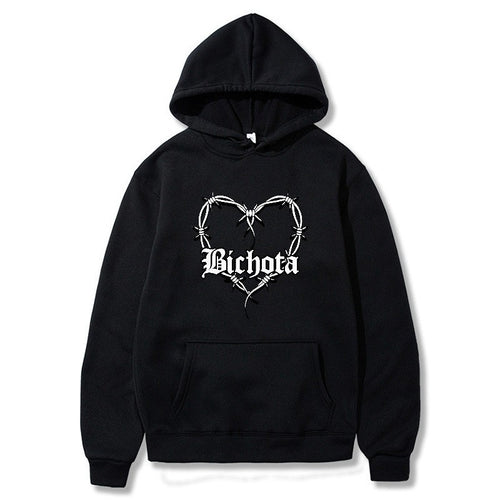 Kvinders hoodie med unikt hjerte design og broderet skrift Skovae