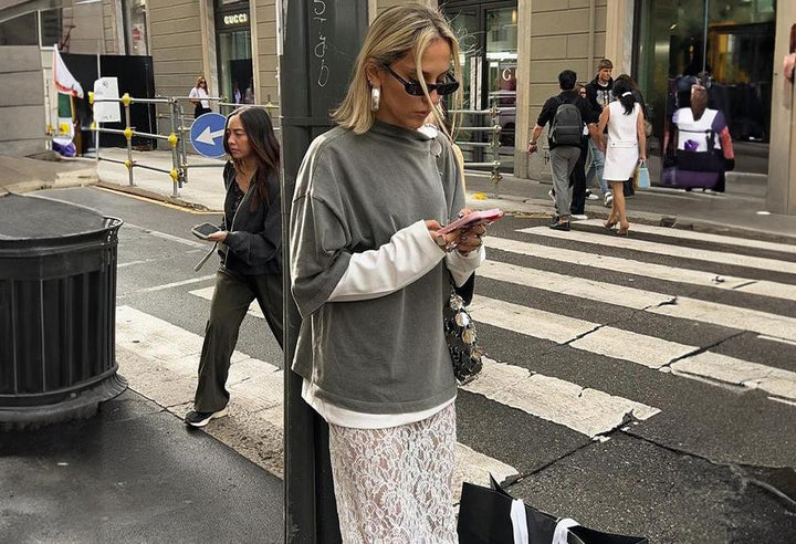 Dame Løs Oversized T-shirt med Drapering Stilla