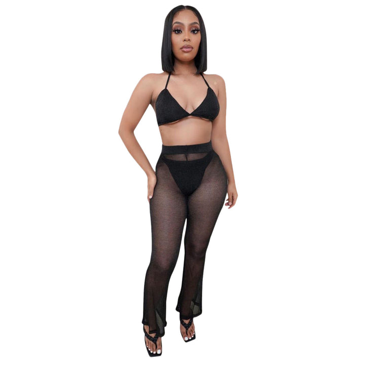 Dame Transparent Bikini Cover-Up Sæt Stilla