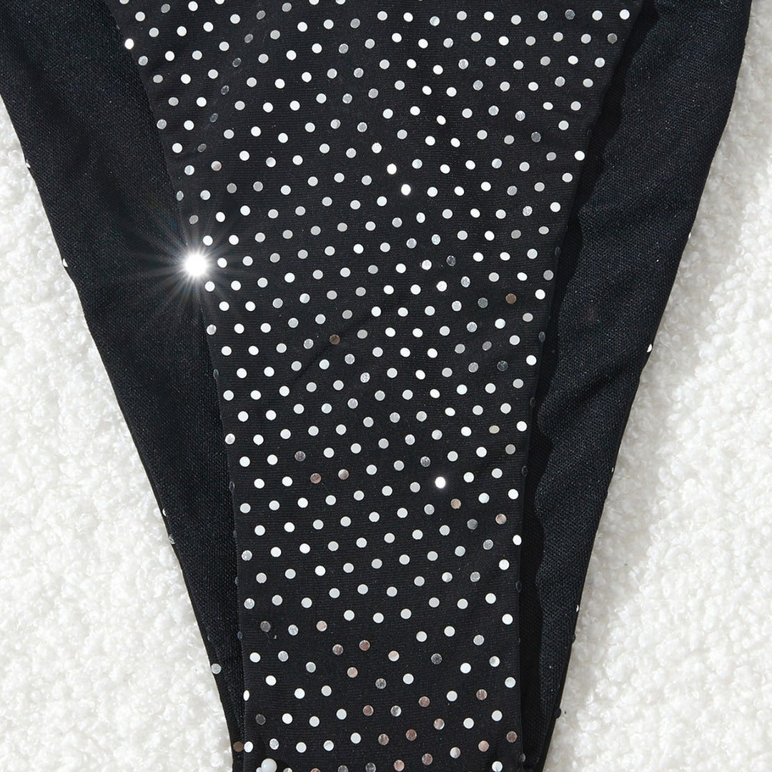 Dame Triangel-Bikini med funklende paliet-design og justerbare stropper Stilla