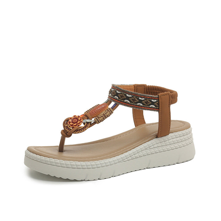 Dame Wedge-sandaler med moderigtigt dekorativt design og skridsikker sål Stilla