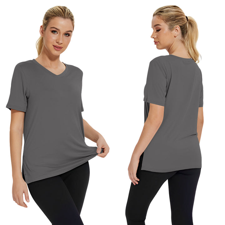Dame Funktionelt V-Hals Sport T-shirt med åndbar teknologi Skovae