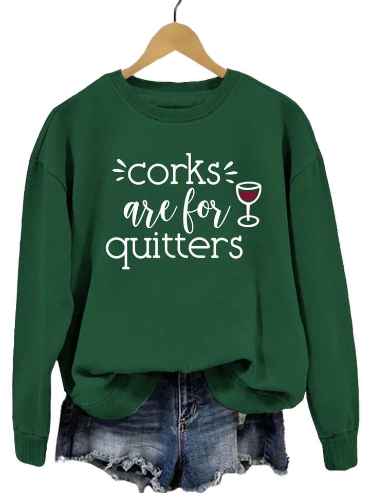 Kvinders sweatshirt med kreativt slogan og afslappet snit Stilla