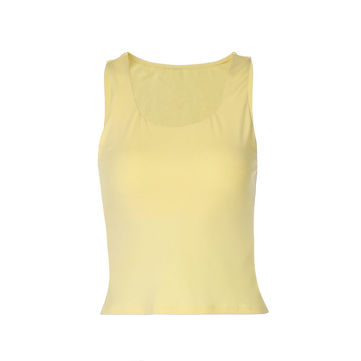 Dame Sporty Crop-Top med Rundhalsetudsnit Skovae