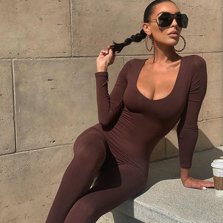 Dame Funktionel Jumpsuit med dyb udskæring og lang arm Stilla