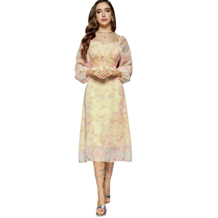 Dame Blomst Midi Kjole Stilla
