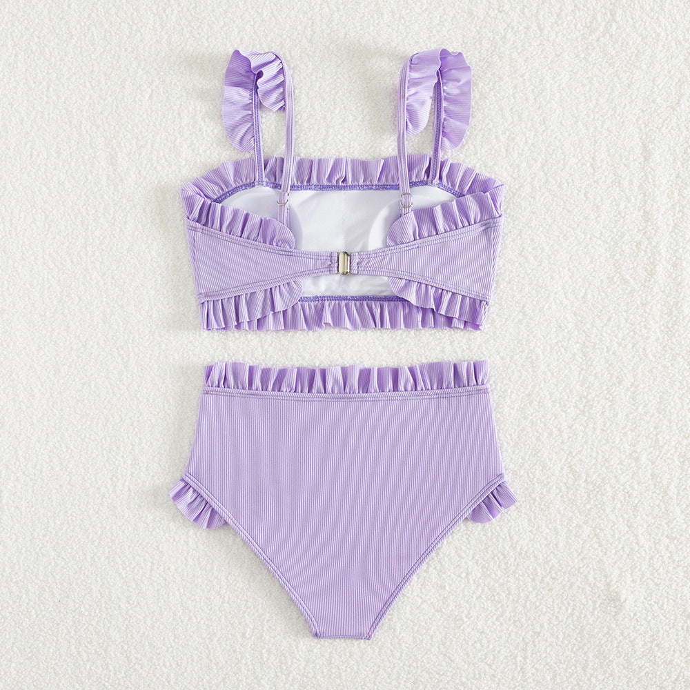 Dame bikini sæt med flæse detaljer og høj talje snit Stilla
