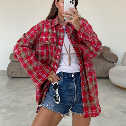 Dame Ternet Overshirt-bluse med afslappet skæring Stilla