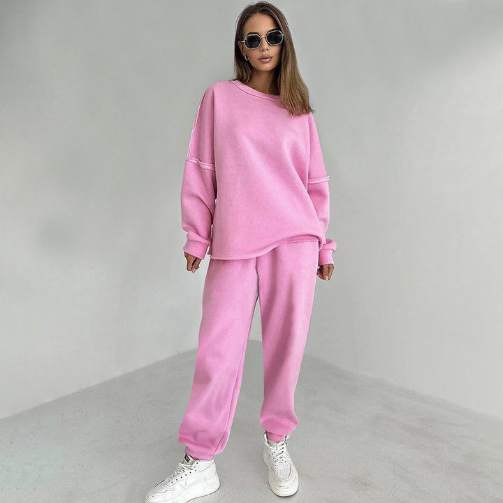 Dame Lækkert Sweatshirt og Joggingbukser Sæt med Oversized Snit Stilla
