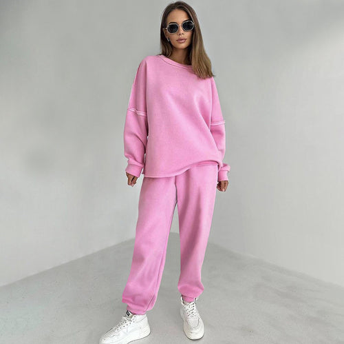 Dame Lækkert Sweatshirt og Joggingbukser Sæt med Oversized Snit Stilla