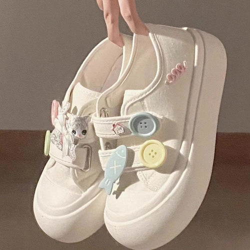 Dame Sneakers med justerbare remme og farverige pins Stilla