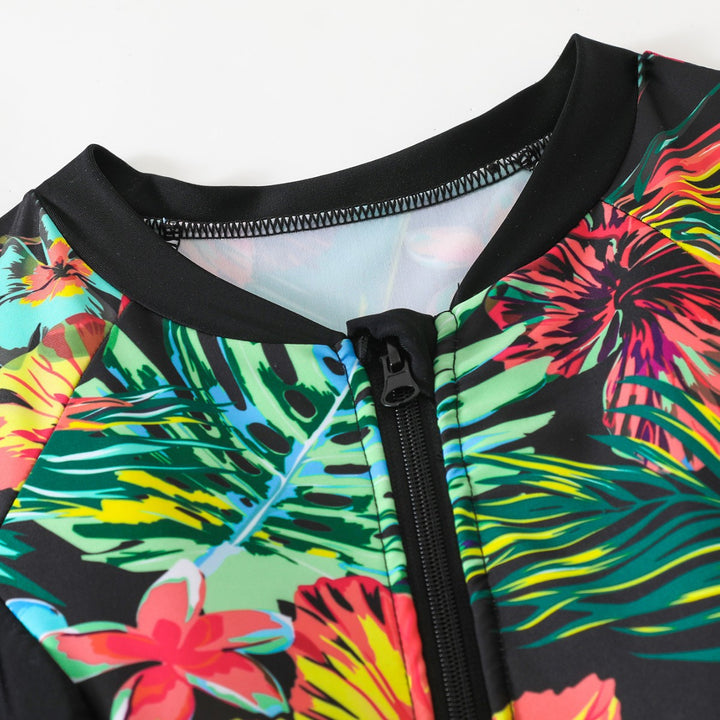 Dame one-piece baddragt med blomster mønster Skovae