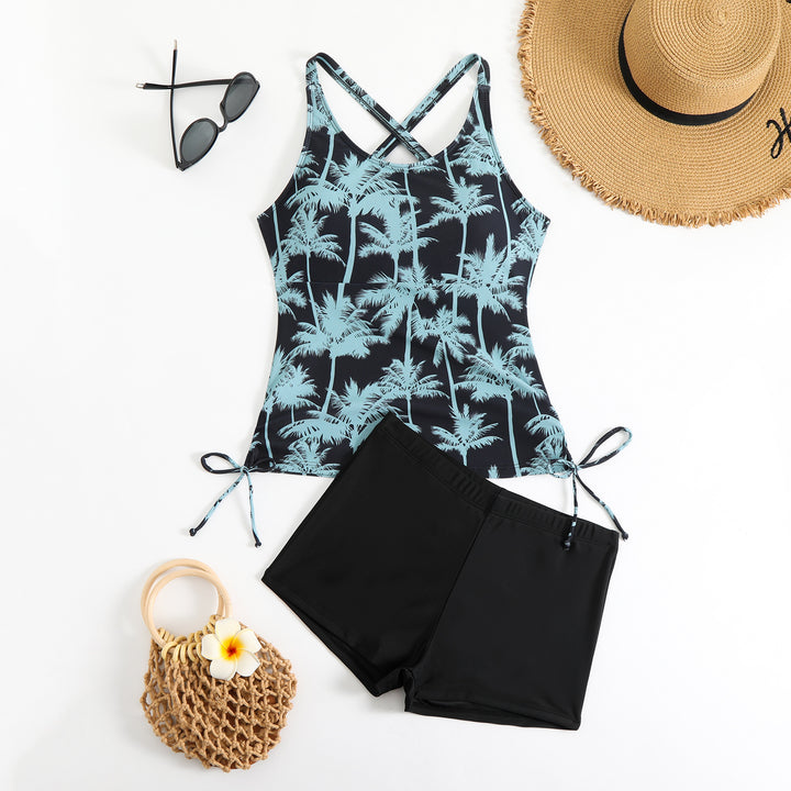 Dame Tankini med justerbare stropper og afslappede shorts Skovae