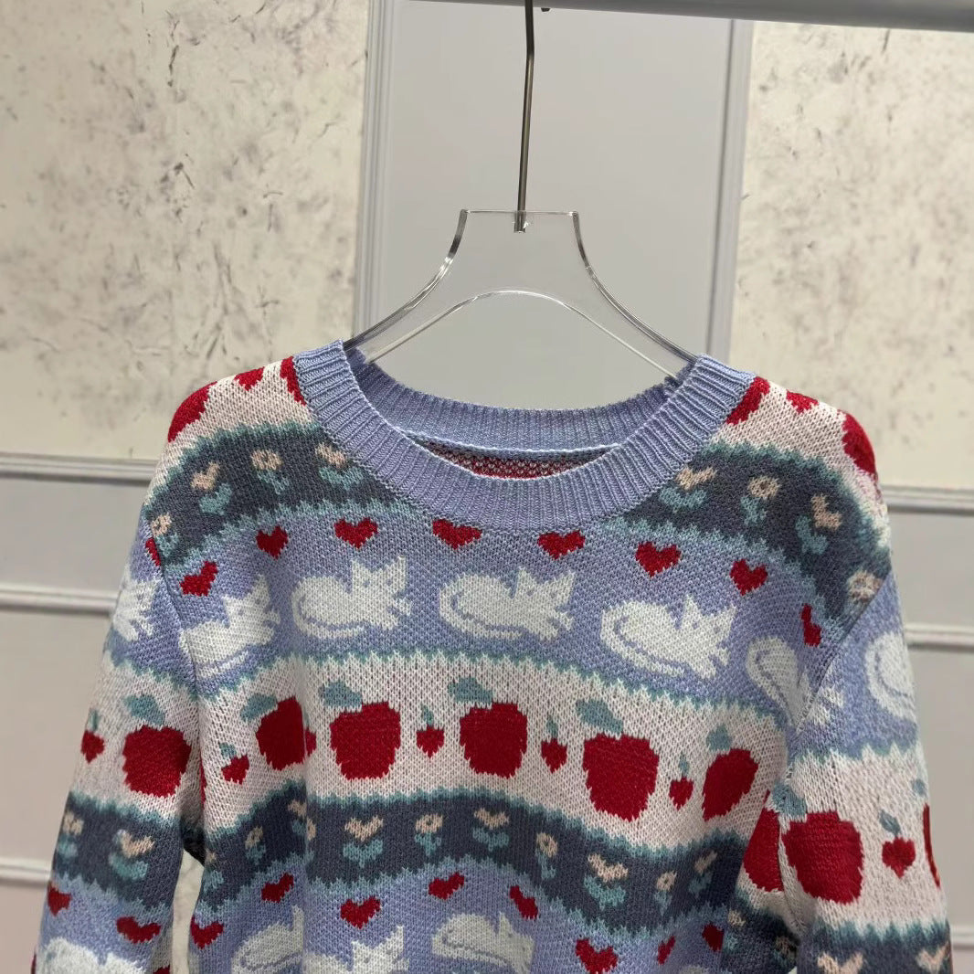 Dame sweatshirt med kreativ mønstermix og høj komfort Stilla