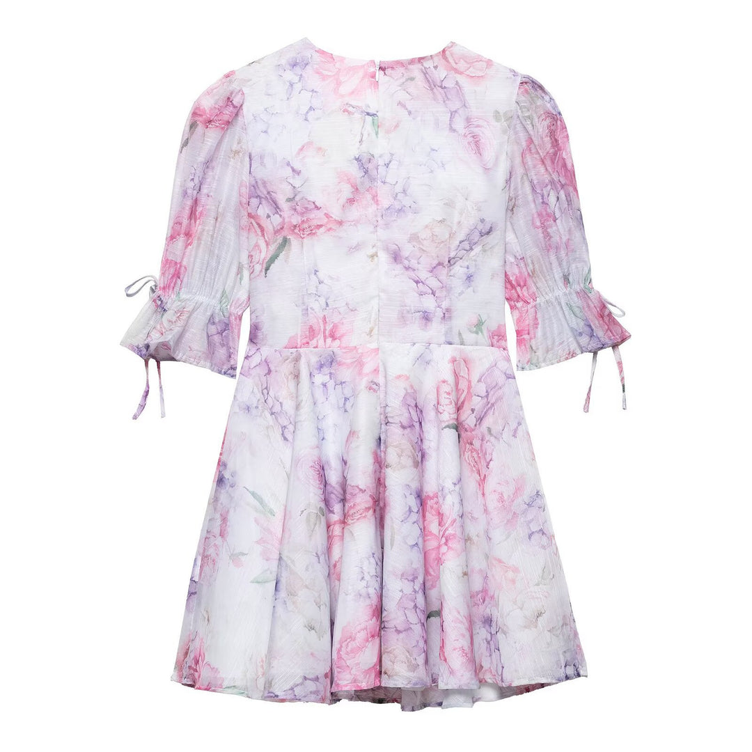 Femme Floral Rynkekjole Stilla
