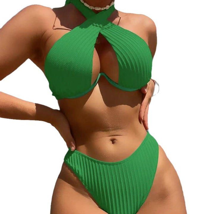 Dame Triangle-Bikini med innovativt indpakningsdesign og høj benudskæring Stilla
