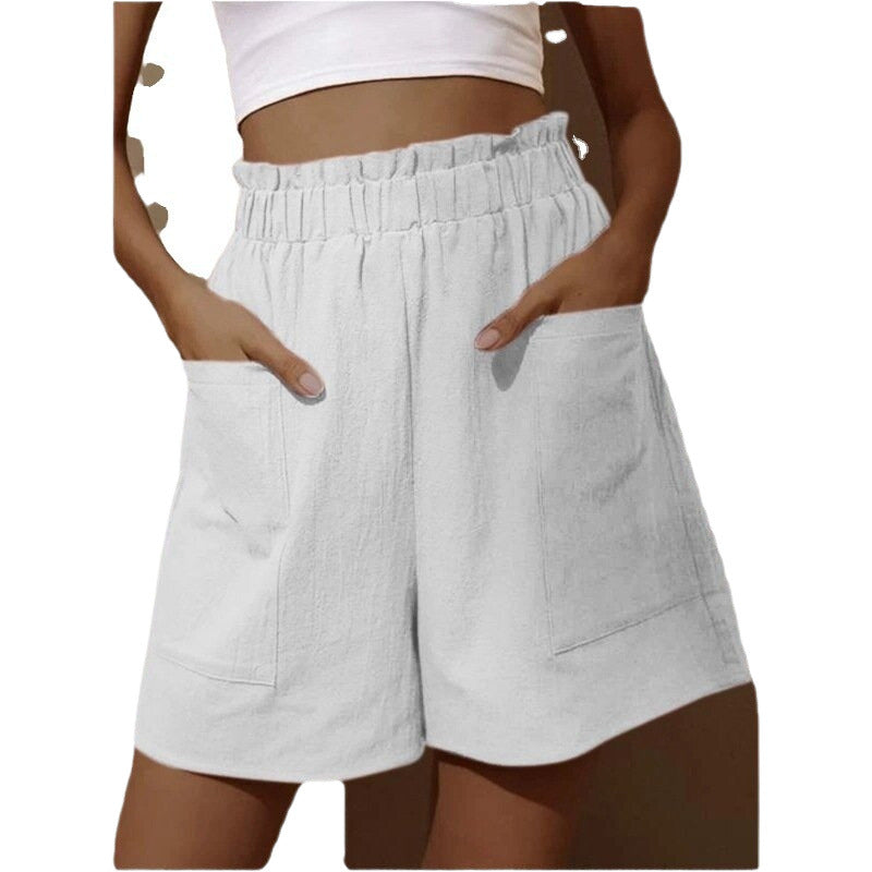 Dame Casual Højhævede Shorts med Lommer Stilla