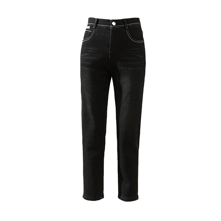 Dame højt skåret jeans med elastisk talje og afslappet pasform Stilla