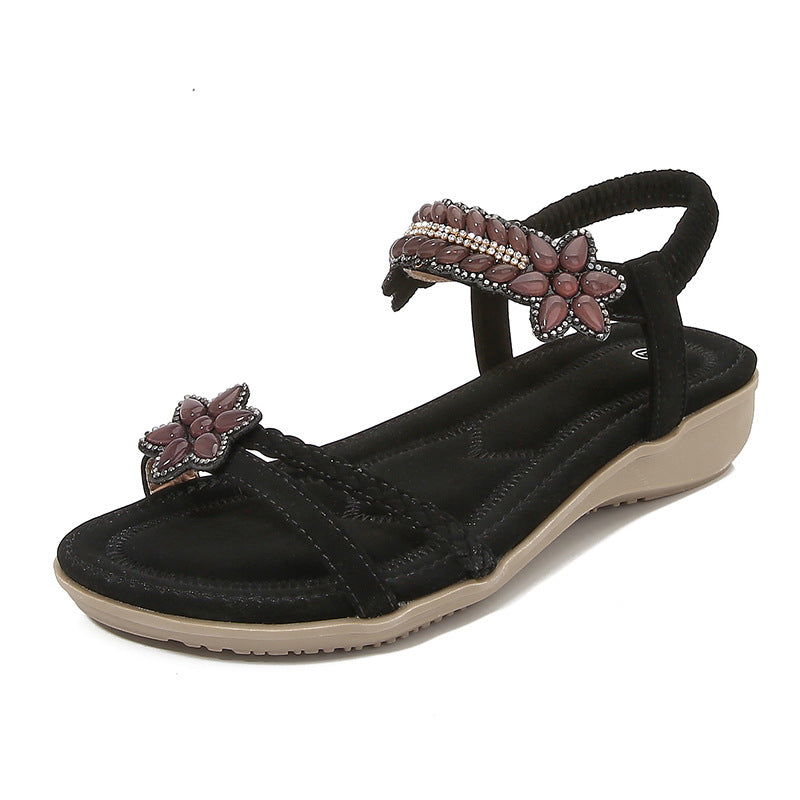 Dame Komfortable Sandaler med blomsteragtige accenter Stilla
