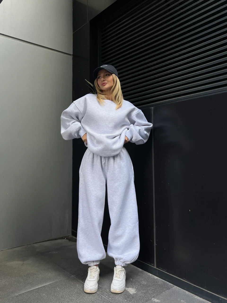 Kvinder casual fleece sweater og joggingbukser sæt Skovae