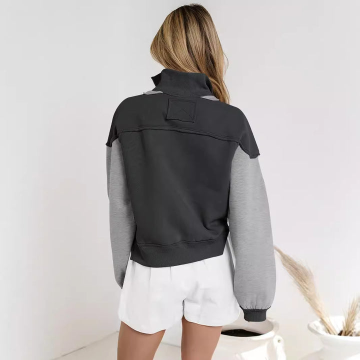 Dame Sporty Sweatshirt med høj krave og lynlås Stilla