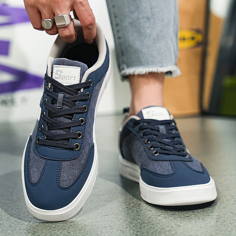 Herren nan urbaner Canvas- og kunstlæder-sneakers med polstret indgang og profileret gummisål Skovae