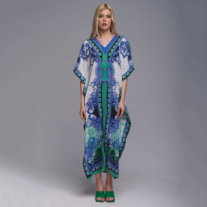 Dame Gulvlængde Kaftan med kunstnerisk Barokdesign Stilla