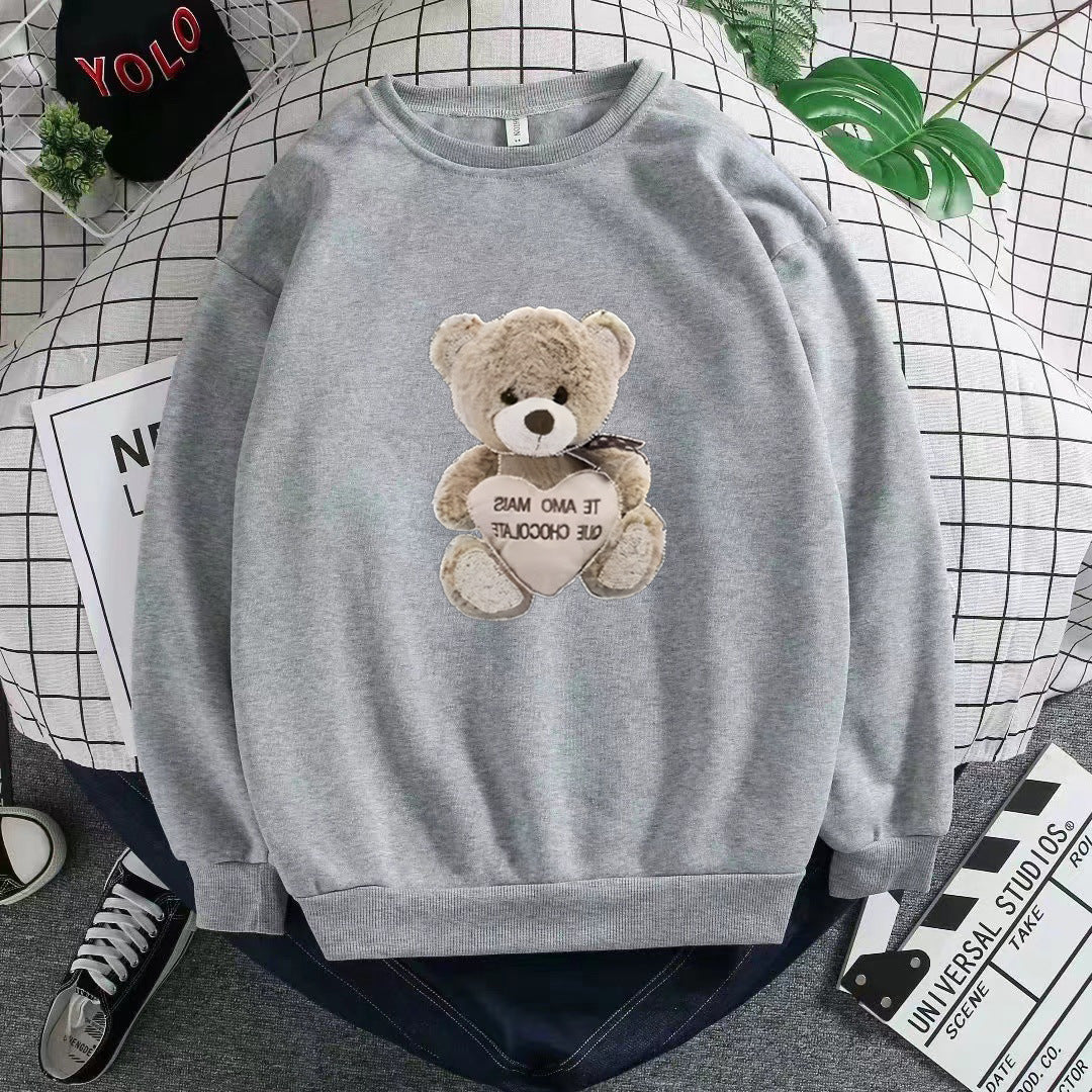 Kvinders sweatshirt med broderet bjørnemotiv Skovae