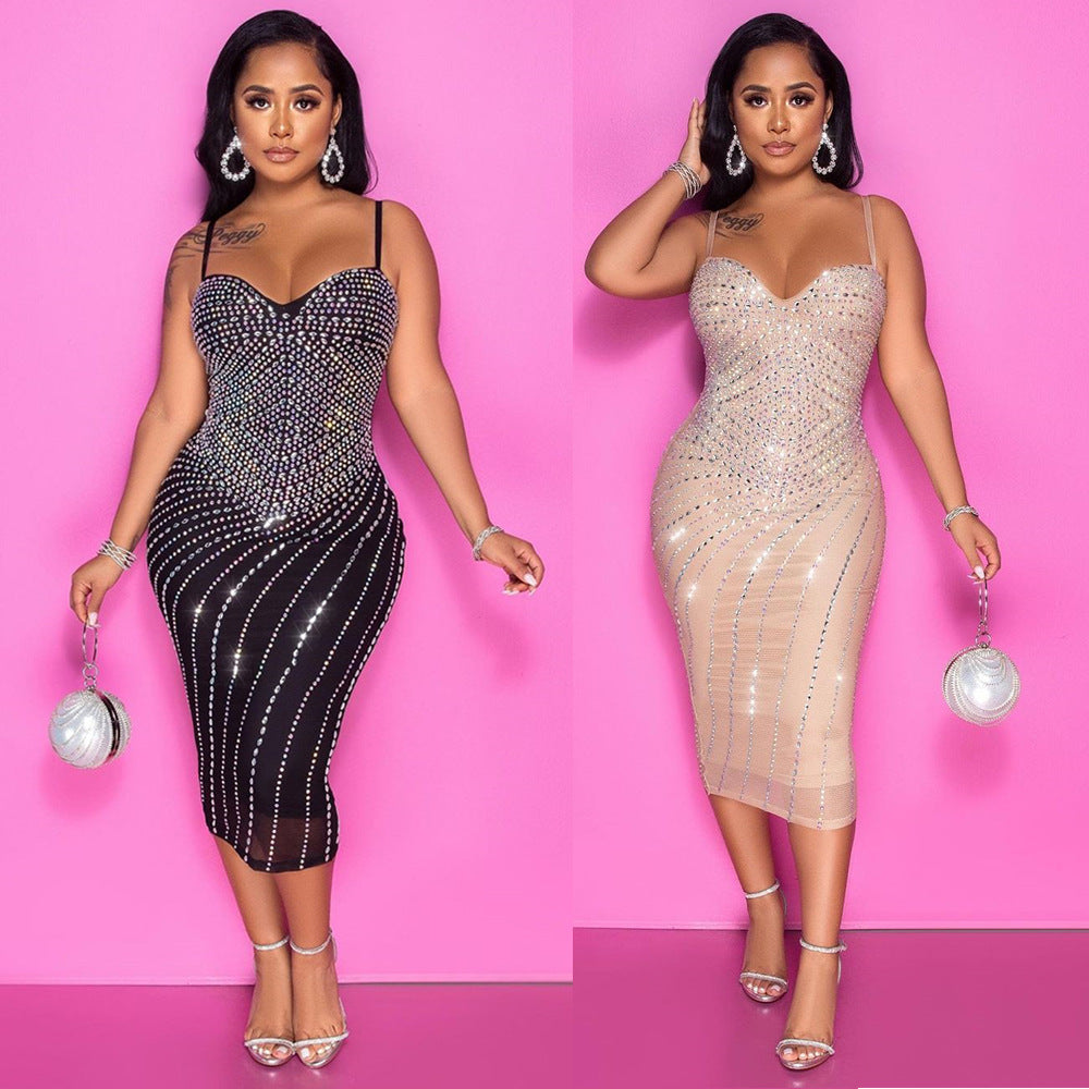 Dame Bodycon Glimmer Midi Kjole Stilla