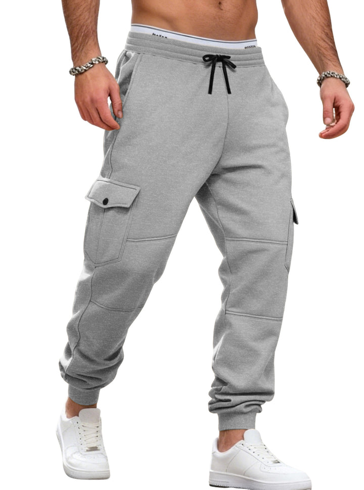 Herre nan sporty joggingsbukser med cargolommer snor og ribbet ankelkant Skovae