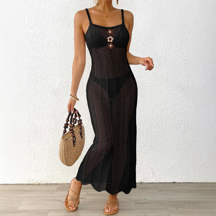 Dame transparent strand sarong med elegant design Skovae