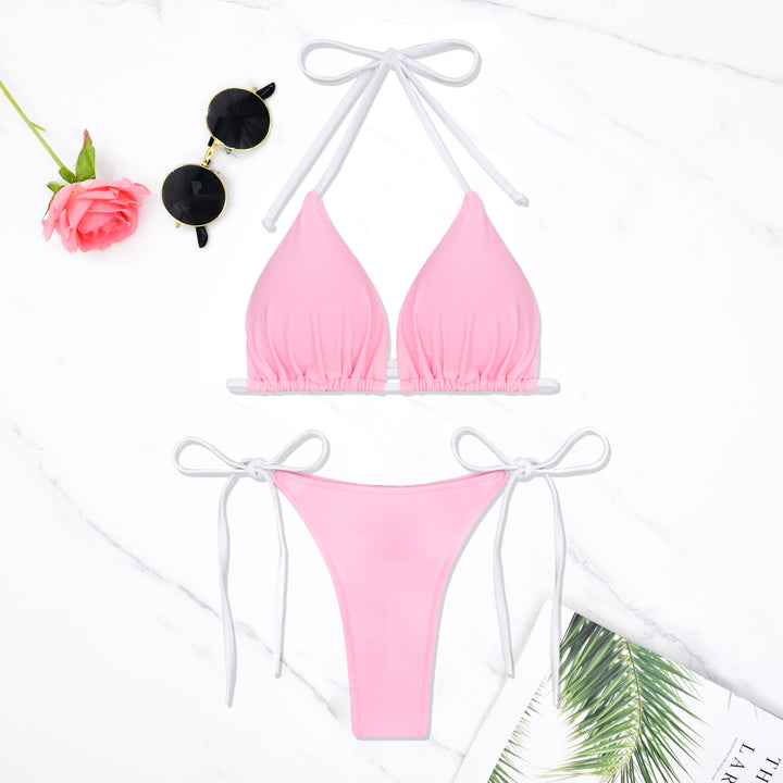 Dame Triangel-Bikini med justerbare bindebånd Skovae