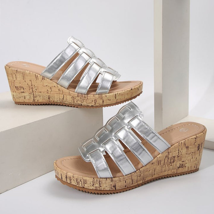Dame Wedge-sandaler med dekorative remme og komfortabelt fodseng Stilla