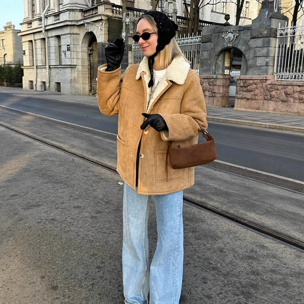 Dame Oversized Kunstpelsjakke i afslappet snit Stilla