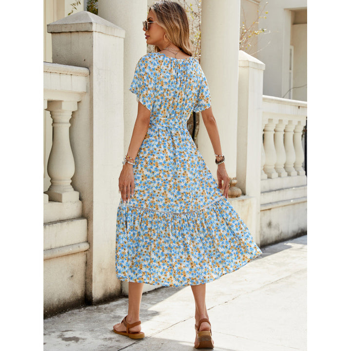 Dame maxikjole med lagdelt design i blomsterprint Stilla