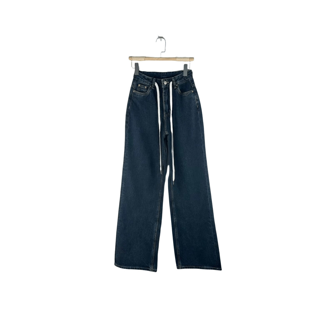 Dame brede jeansbukser med elastisk waist Stilla