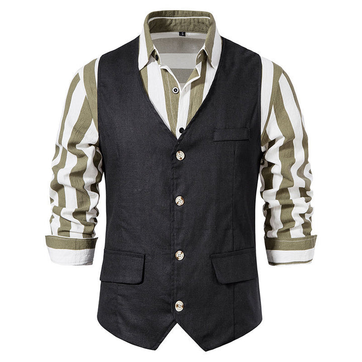 Herrer skræddersyet linned blanding vest Stilla